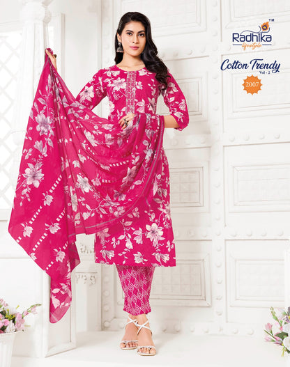 Cotton Trendy Vol 2 Radhika Lifestyle Readymade Pant Style Suits Wholesaler