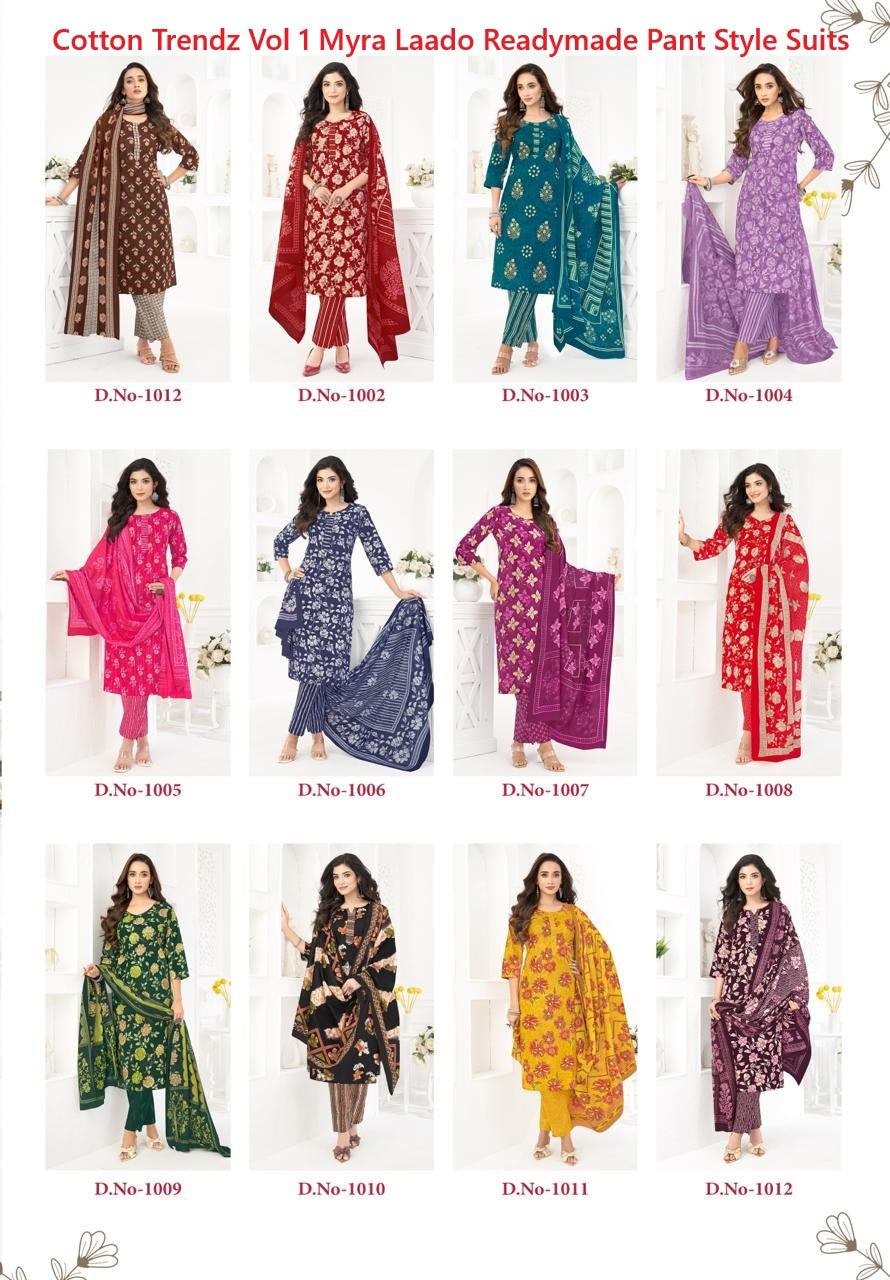 Cotton Trendz Vol 1 Myra Laado Readymade Pant Style Suits Wholesaler Gujarat