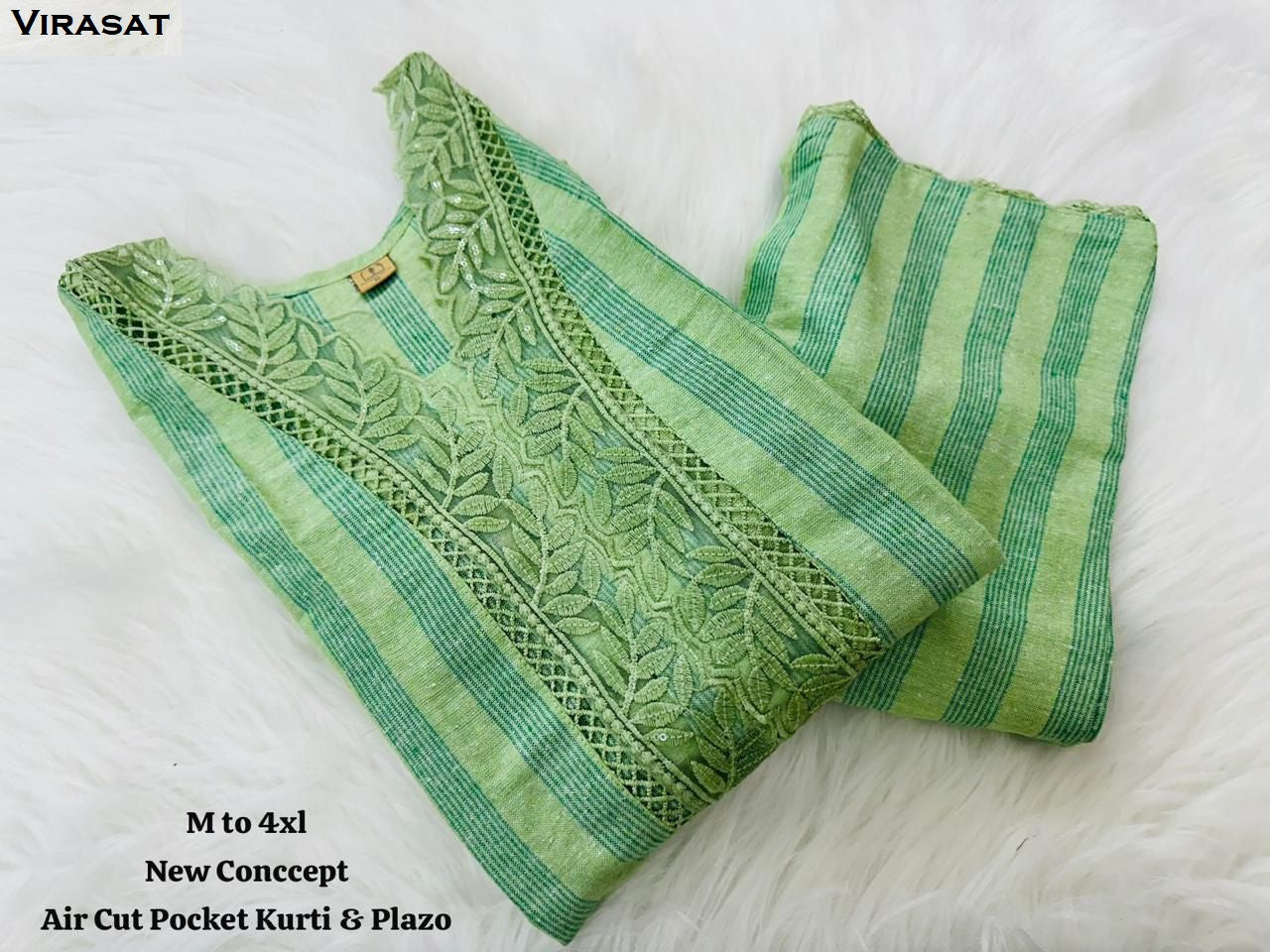 Cotton Virasat Kurti Plazzo Set Wholesale Price