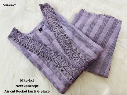 Cotton Virasat Kurti Plazzo Set Wholesale Price