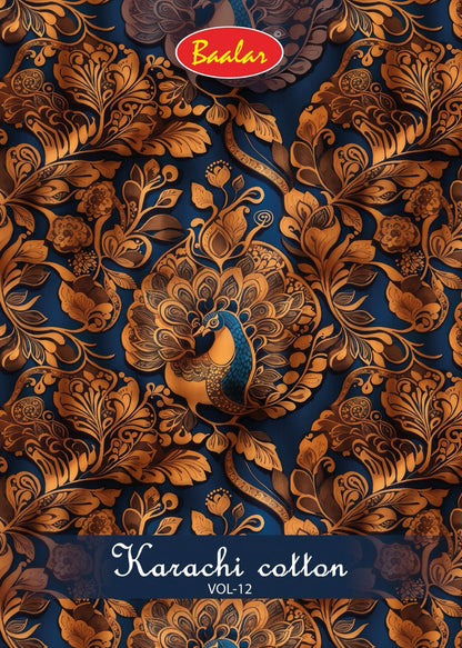 कॉटन वॉल्यूम 12 बालर लॉन कराची सलवार सूट थोक मूल्य
