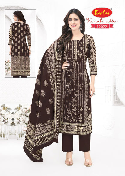 कॉटन वॉल्यूम 12 बालर लॉन कराची सलवार सूट थोक मूल्य