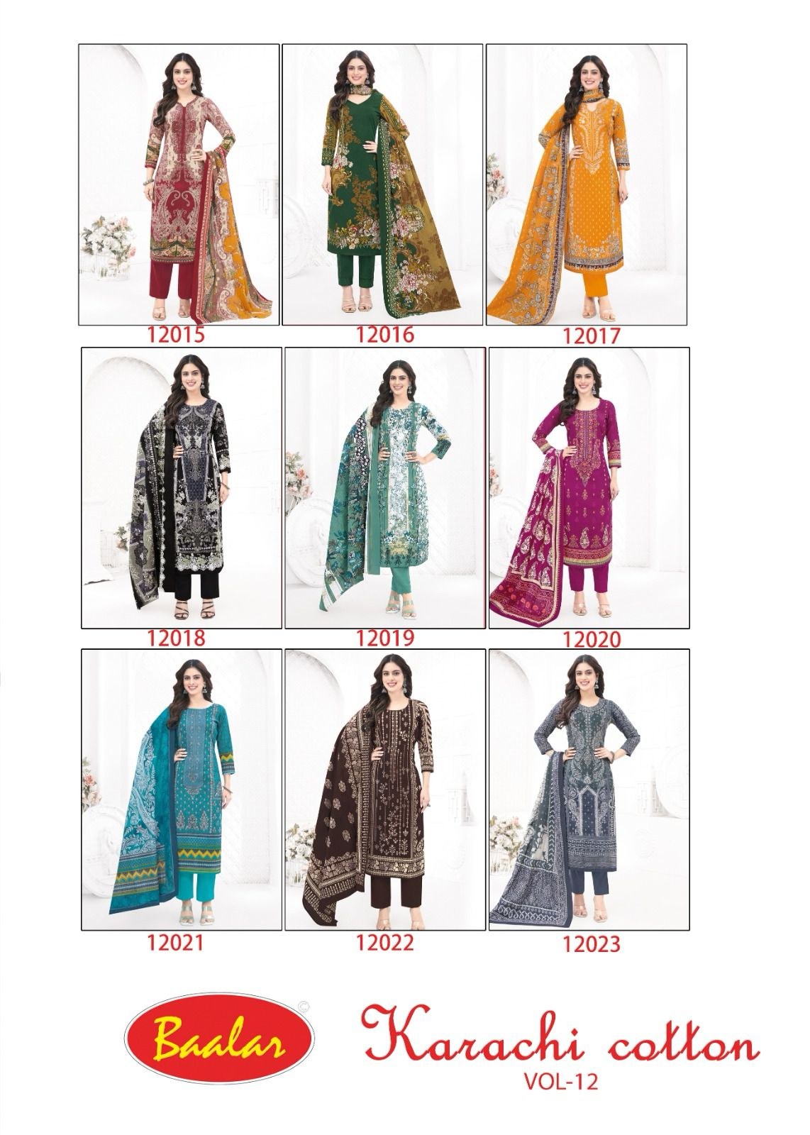 Cotton Vol 12 Baalar Lawn Karachi Salwar Suits Wholesale Rate