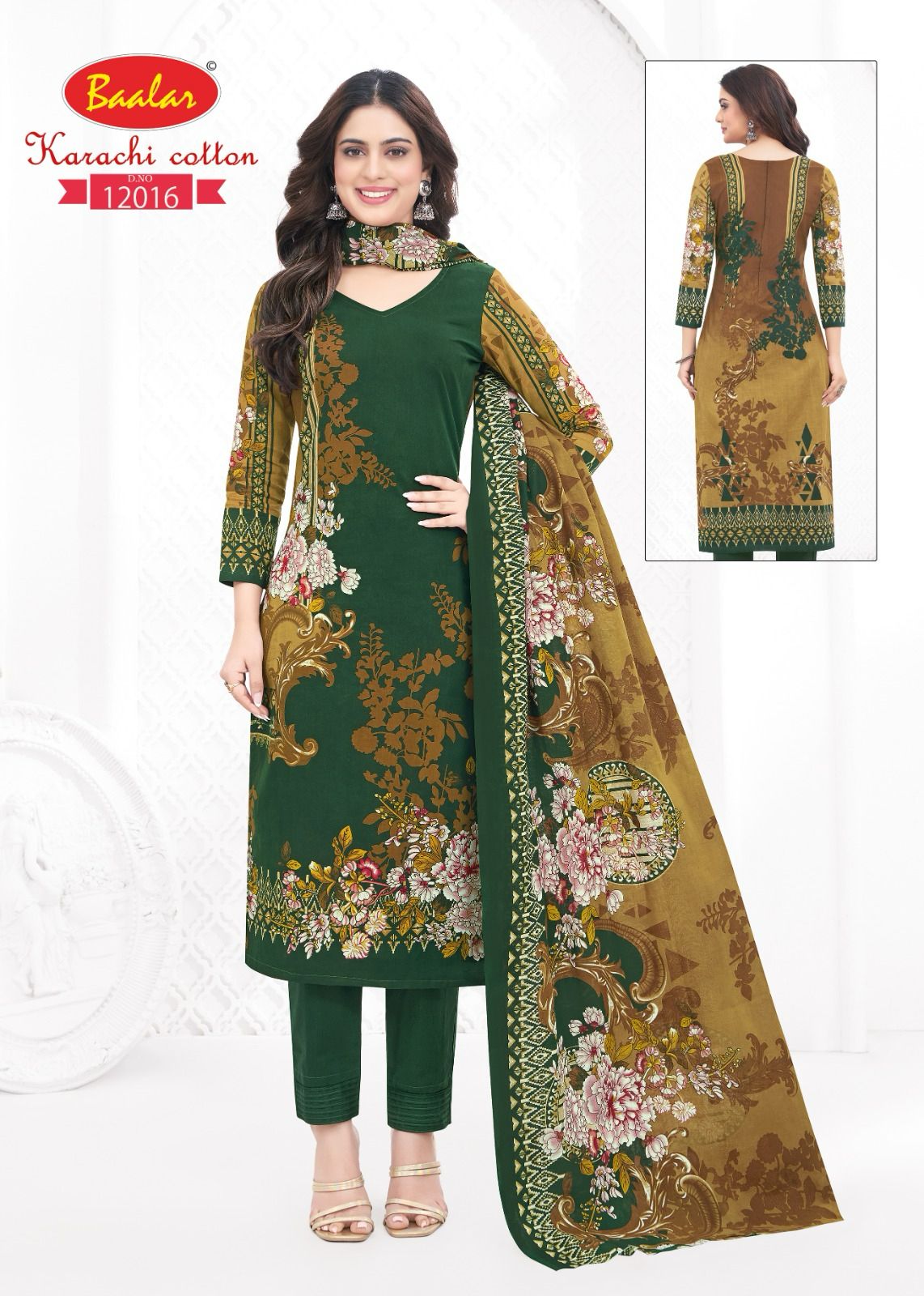 कॉटन वॉल्यूम 12 बालर लॉन कराची सलवार सूट थोक मूल्य