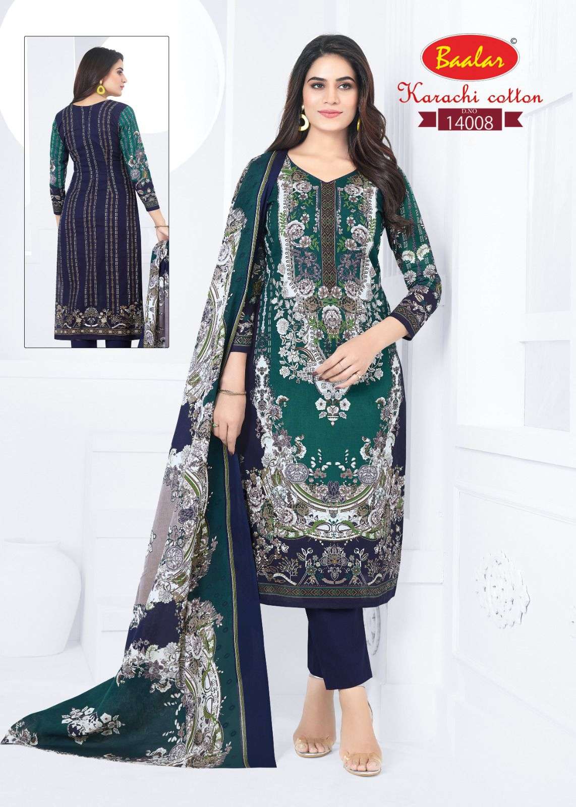 Cotton Vol 14 Baalar Lawn Karachi Salwar Suits Wholesaler India