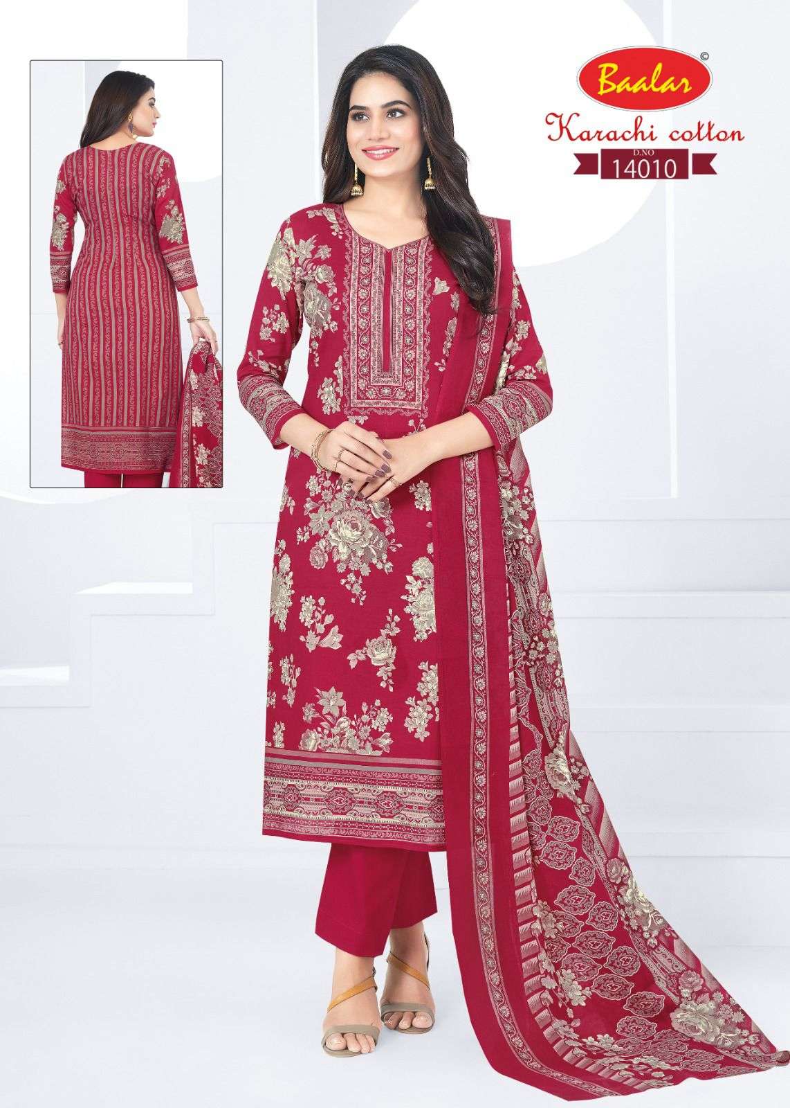 Cotton Vol 14 Baalar Lawn Karachi Salwar Suits Wholesaler India