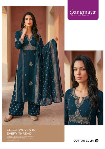 Cotton Zulfi Rangmaya Dhabu Cotton Readymade Plazzo Style Suits Manufacturer Ahmedabad