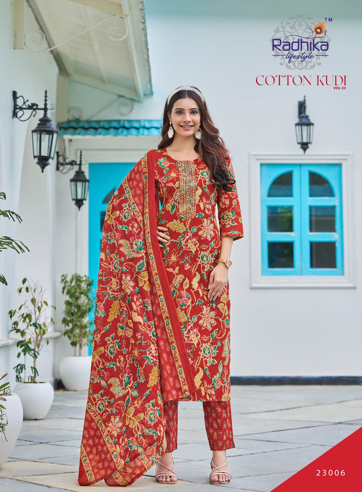 Cotton Kudi Vol 23 Radhika Lifestyle Readymade Pant Style Suits Supplier India