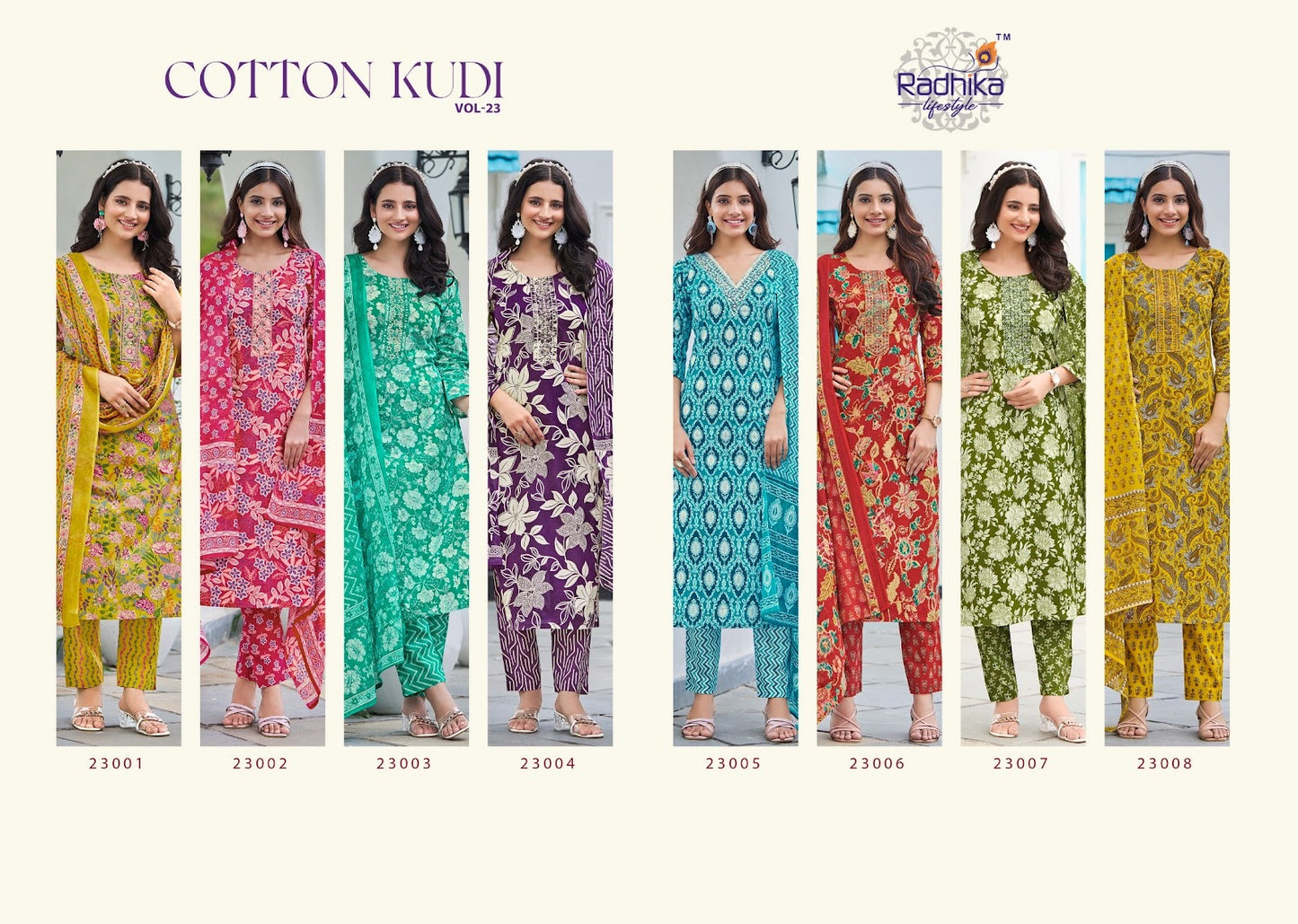 Cotton Kudi Vol 23 Radhika Lifestyle Readymade Pant Style Suits Supplier India