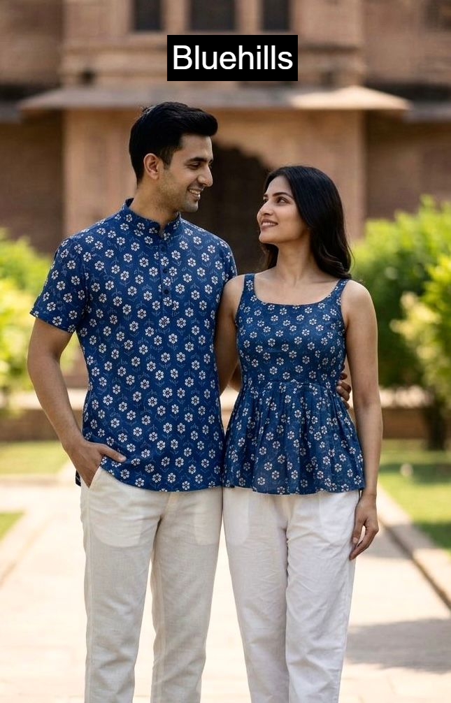Couple Special Bluehills Cotton Womens Mens Combo Set Supplier Ahmedabad
