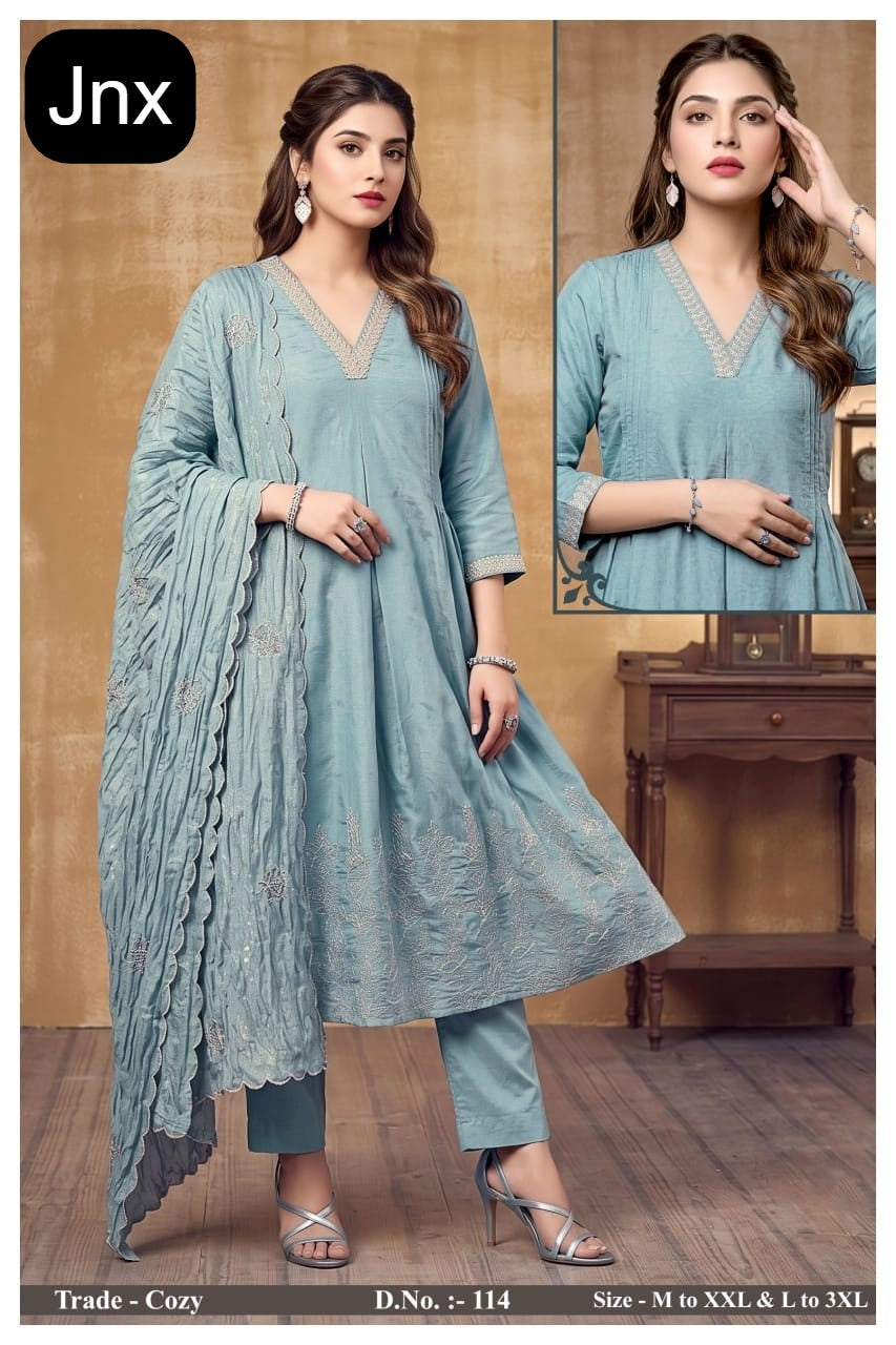 Cozy Jnx Simar Readymade Anarkali Suits Supplier India