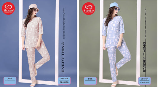 Cr003 Slumber Heavy Rayon Co Ord Set Exporter Ahmedabad
