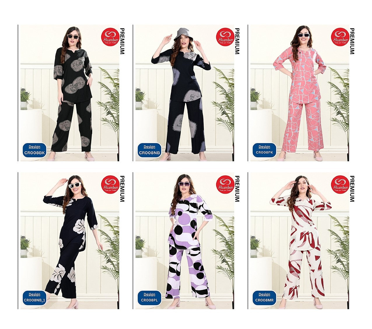 Cr008 2108 Slumber Rayon Co Ord Set Wholesale Rate