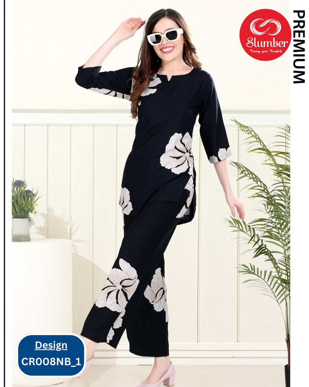 Cr008 2108 Slumber Rayon Co Ord Set Wholesale Rate