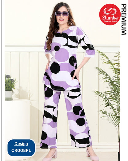 Cr008 2108 Slumber Rayon Co Ord Set Wholesale Rate