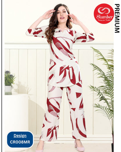 Cr008 2108 Slumber Rayon Co Ord Set Wholesale Rate