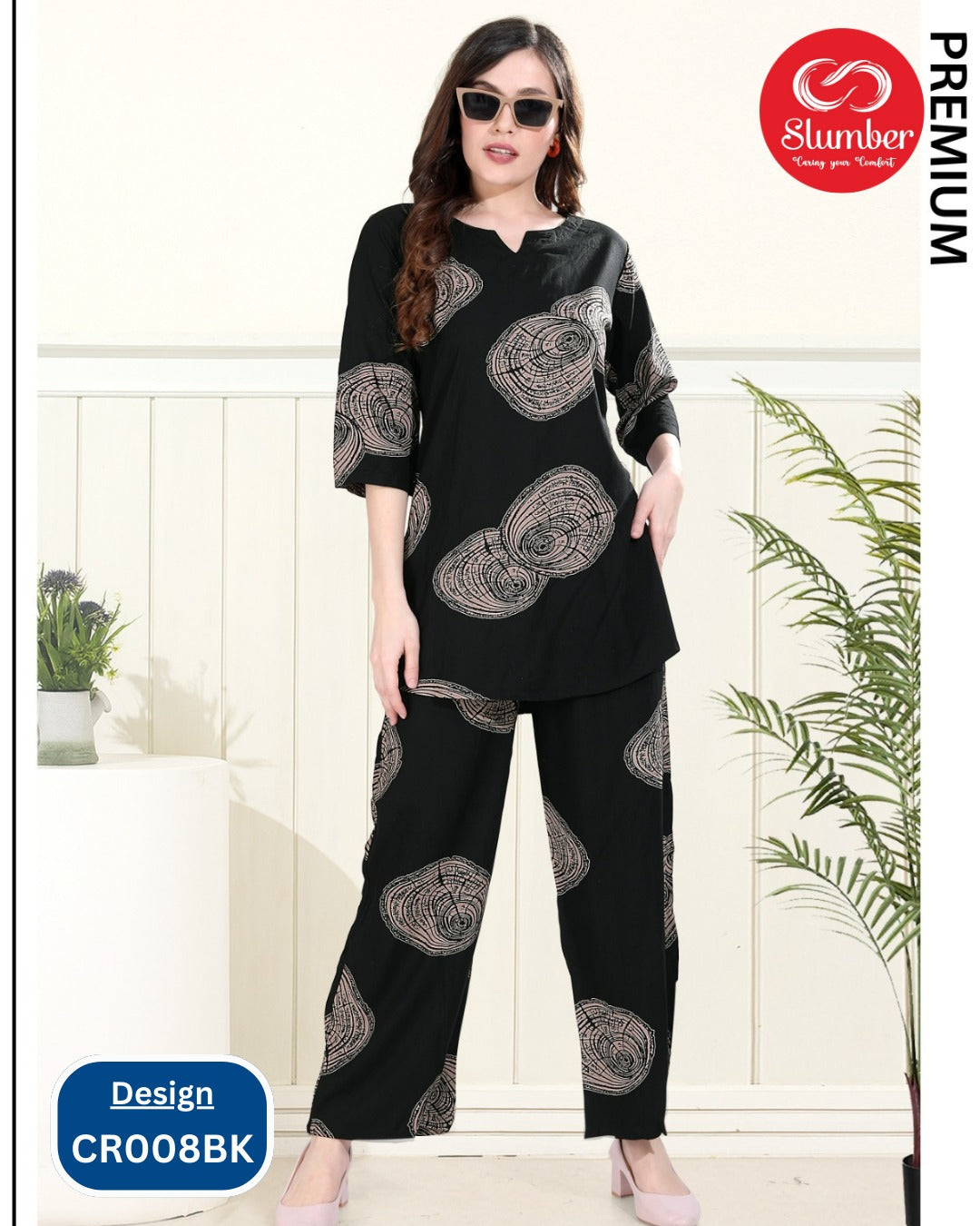 Cr008 2108 Slumber Rayon Co Ord Set Wholesale Rate