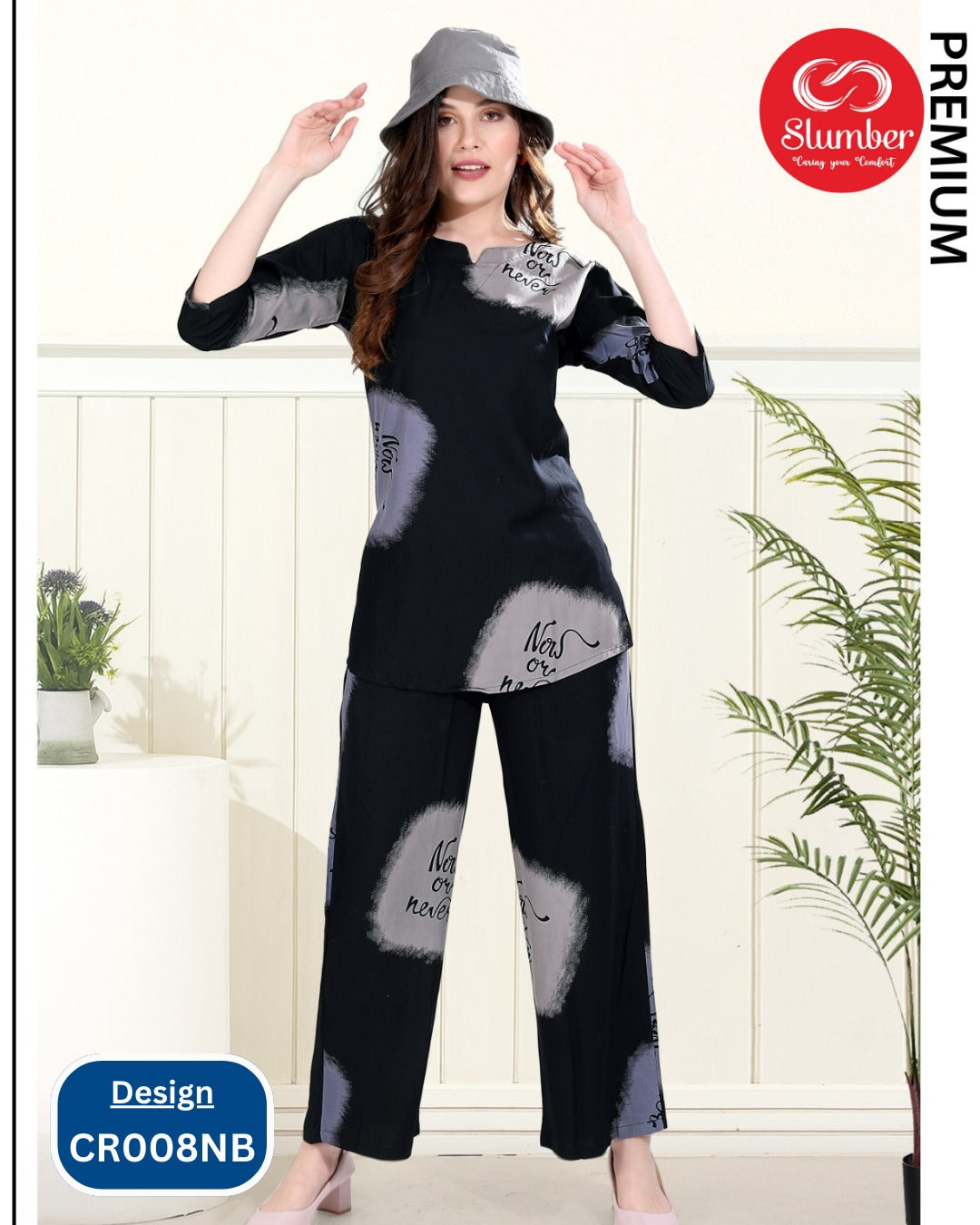 Cr008 2108 Slumber Rayon Co Ord Set Wholesale Rate