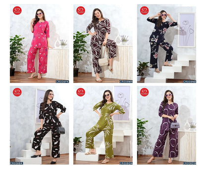 Cr008 Two Pockets Slumber Rayon Co Ord Set Exporter