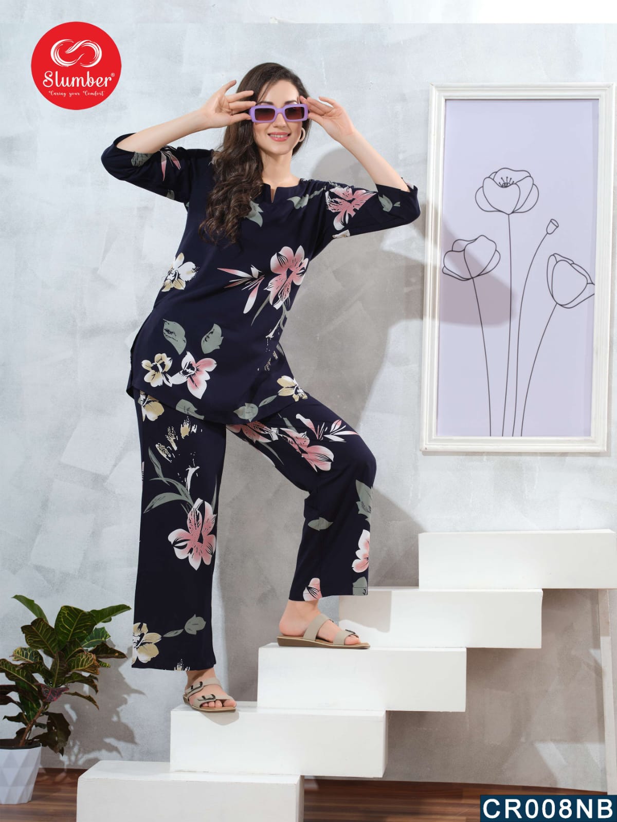 Cr008 Two Pockets Slumber Rayon Co Ord Set Exporter