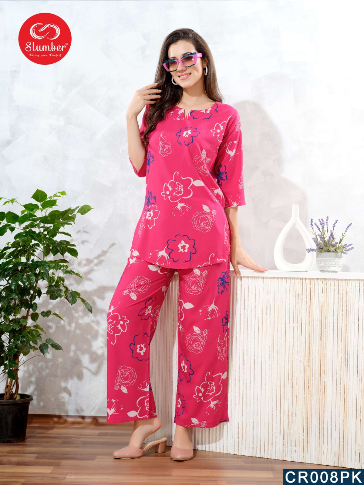 Cr008 Two Pockets Slumber Rayon Co Ord Set Exporter