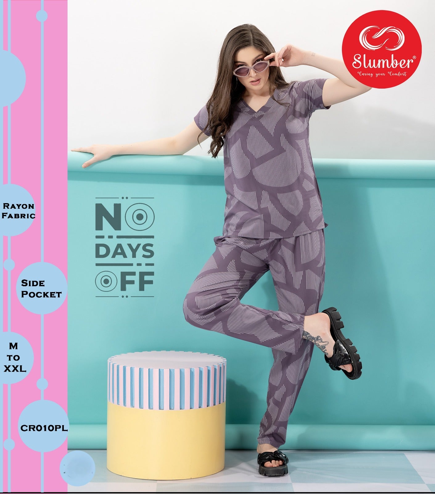 Cr010 Slumber Rayon Co Ord Set Supplier India