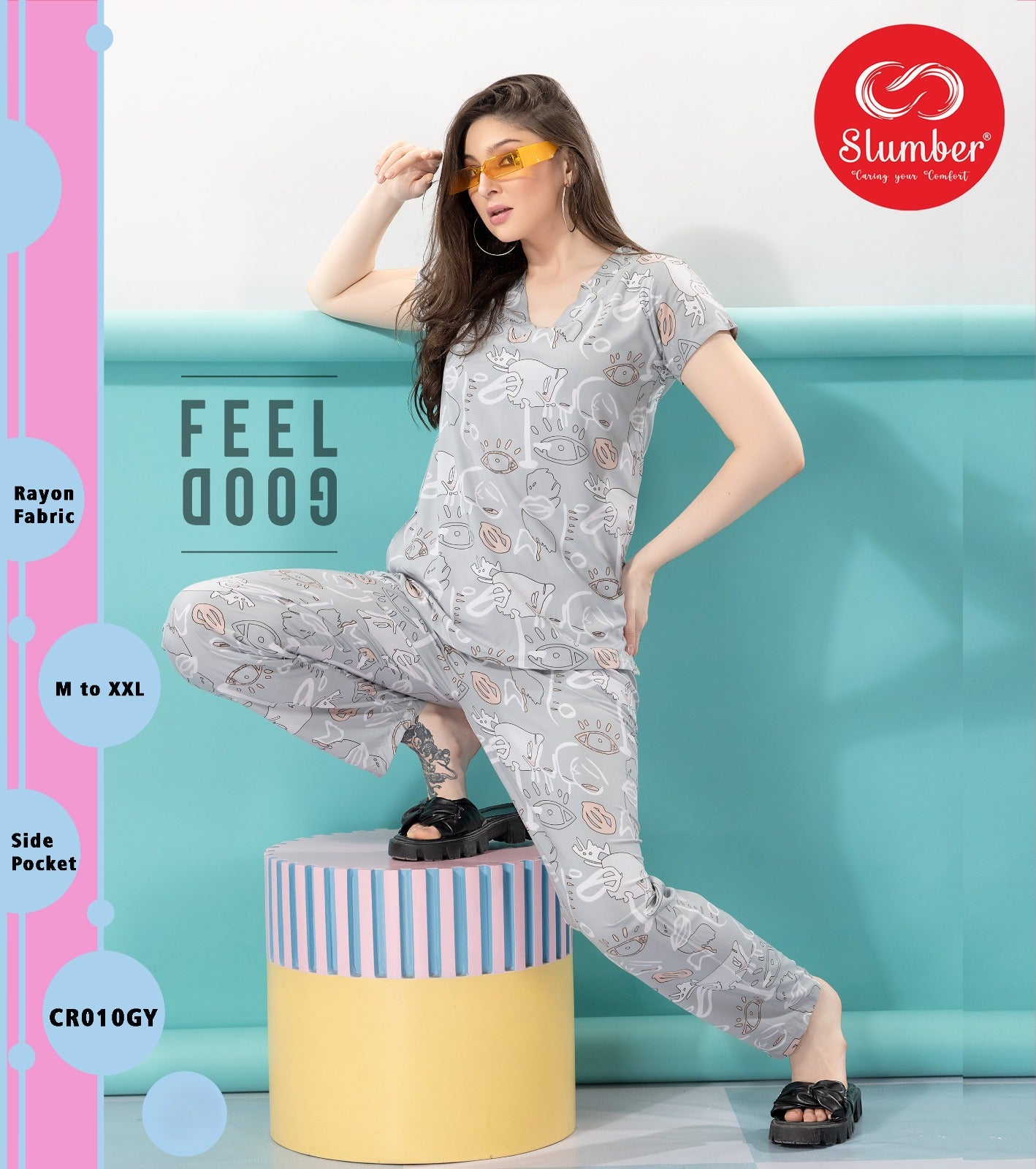 Cr010 Slumber Rayon Co Ord Set Supplier India