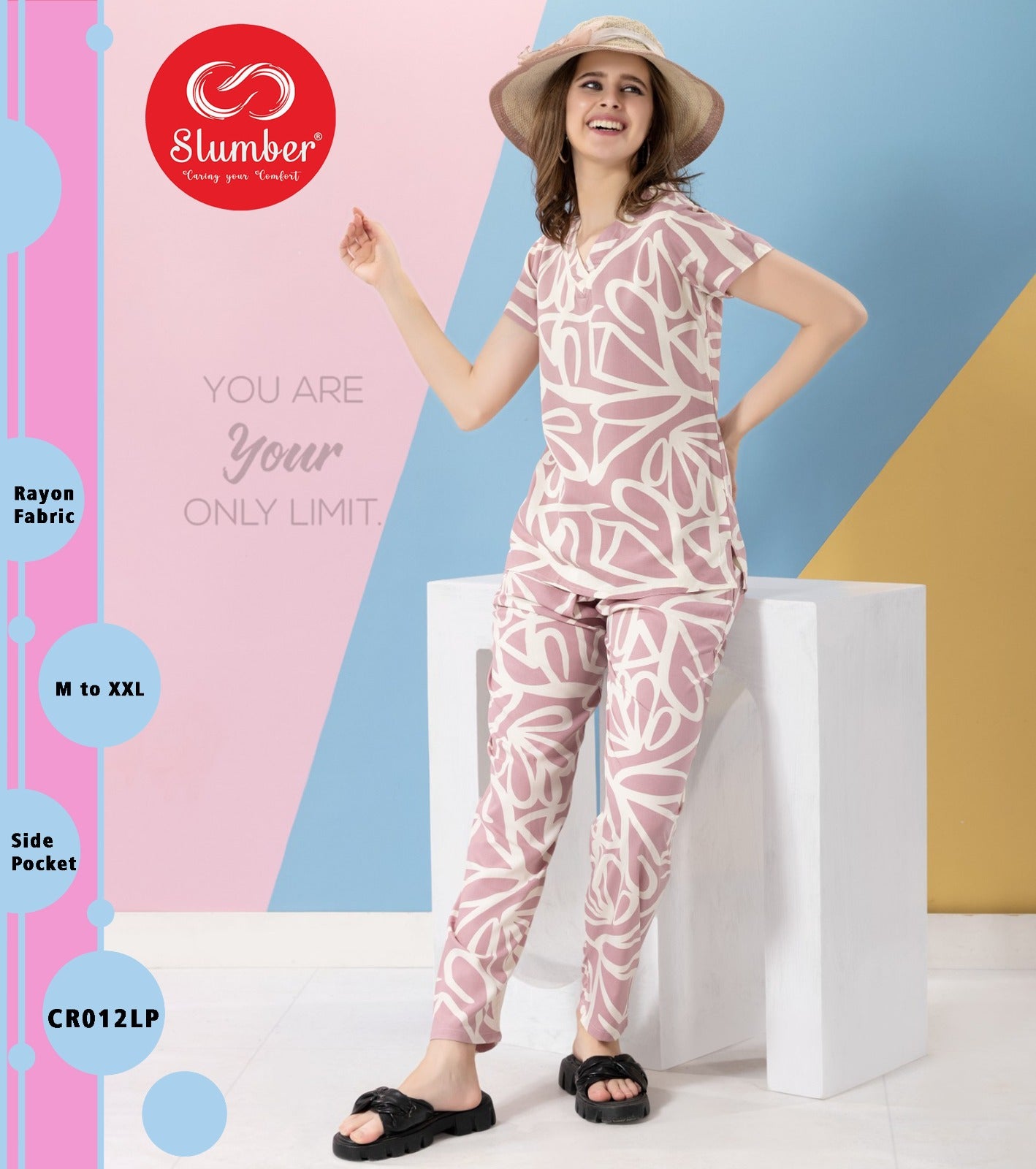 Cr012 Slumber Heavy Rayon Co Ord Set Wholesale Price