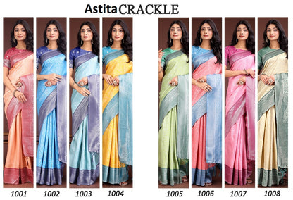 Crackle 1001-1008 Astita Silk Sarees Manufacturer Gujarat
