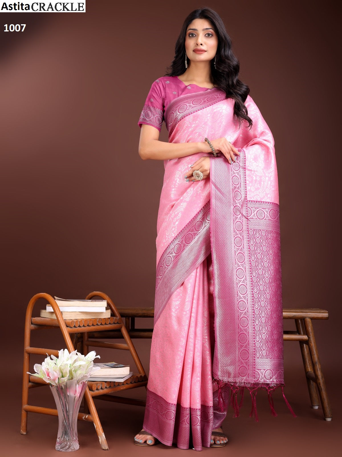 Crackle 1001-1008 Astita Silk Sarees Manufacturer Gujarat