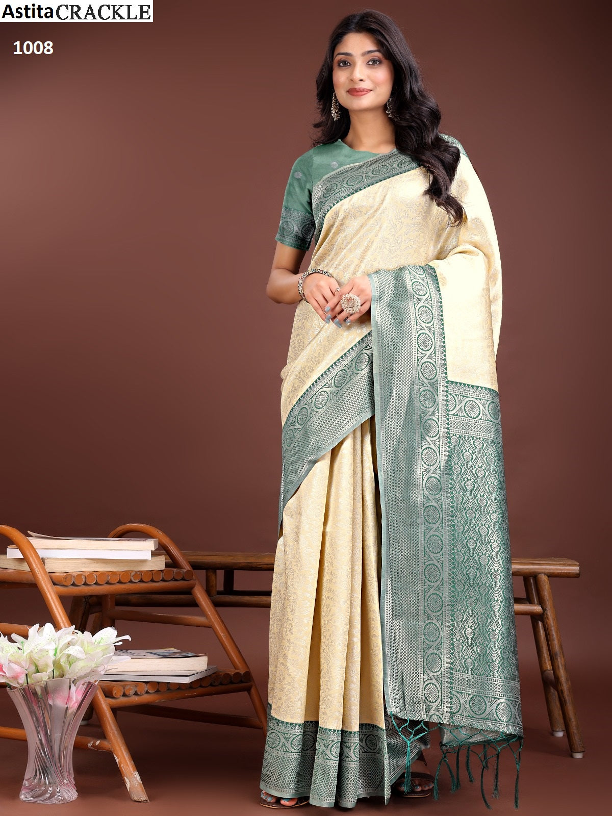 Crackle 1001-1008 Astita Silk Sarees Manufacturer Gujarat