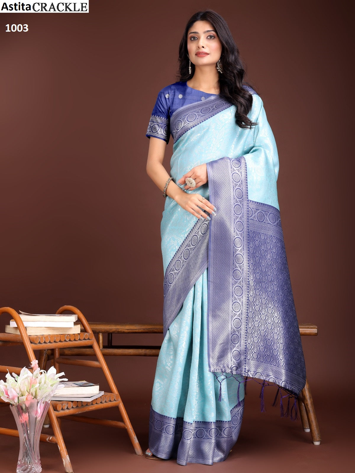 Crackle 1001-1008 Astita Silk Sarees Manufacturer Gujarat