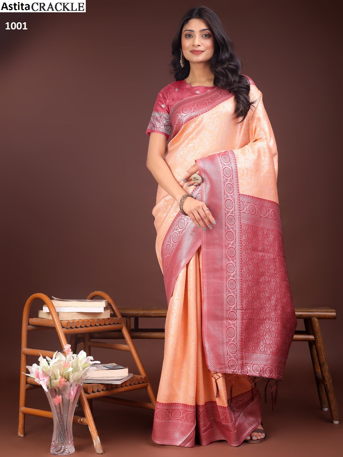 Crackle 1001-1008 Astita Silk Sarees Manufacturer Gujarat