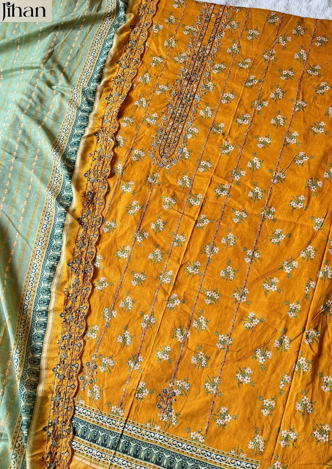 Crafted Elegance Jihan Pure Lawn Karachi Salwar Suits Exporter Ahmedabad