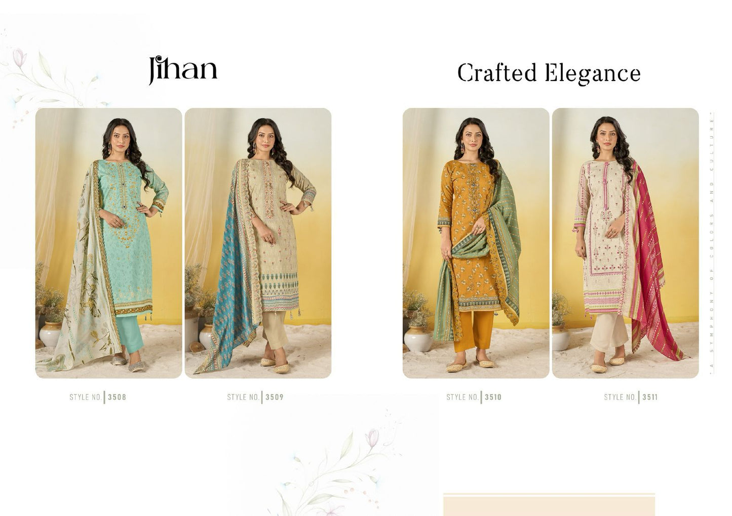 Crafted Elegance Jihan Pure Lawn Karachi Salwar Suits Exporter Ahmedabad