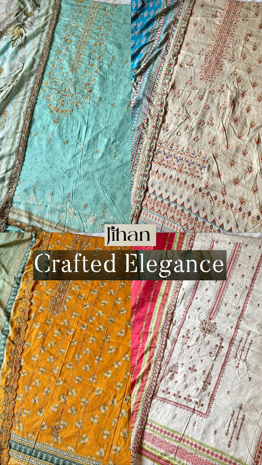 Crafted Elegance Jihan Pure Lawn Karachi Salwar Suits Exporter Ahmedabad