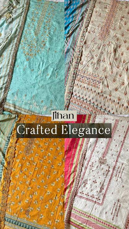 Crafted Elegance Jihan Pure Lawn Karachi Salwar Suits Exporter Ahmedabad