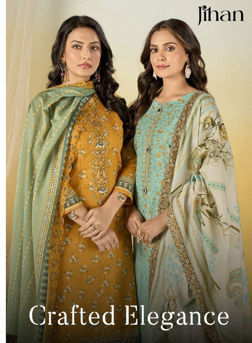Crafted Elegance Jihan Pure Lawn Karachi Salwar Suits Exporter Ahmedabad
