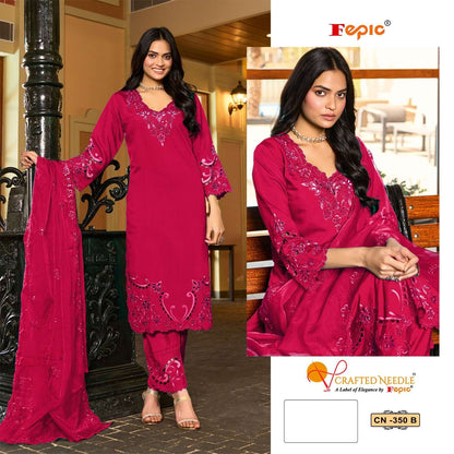 क्राफ्टेड नीडल सीएन 350 फेपिक लिनन पाकिस्तानी रेडीमेड सूट सप्लायर अहमदाबाद