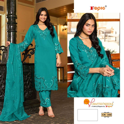 क्राफ्टेड नीडल सीएन 350 फेपिक लिनन पाकिस्तानी रेडीमेड सूट सप्लायर अहमदाबाद