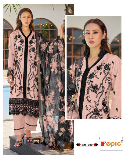 Crafted Needle Cn 389 Fepic Cotton Pakistani Readymade Suits Supplier India