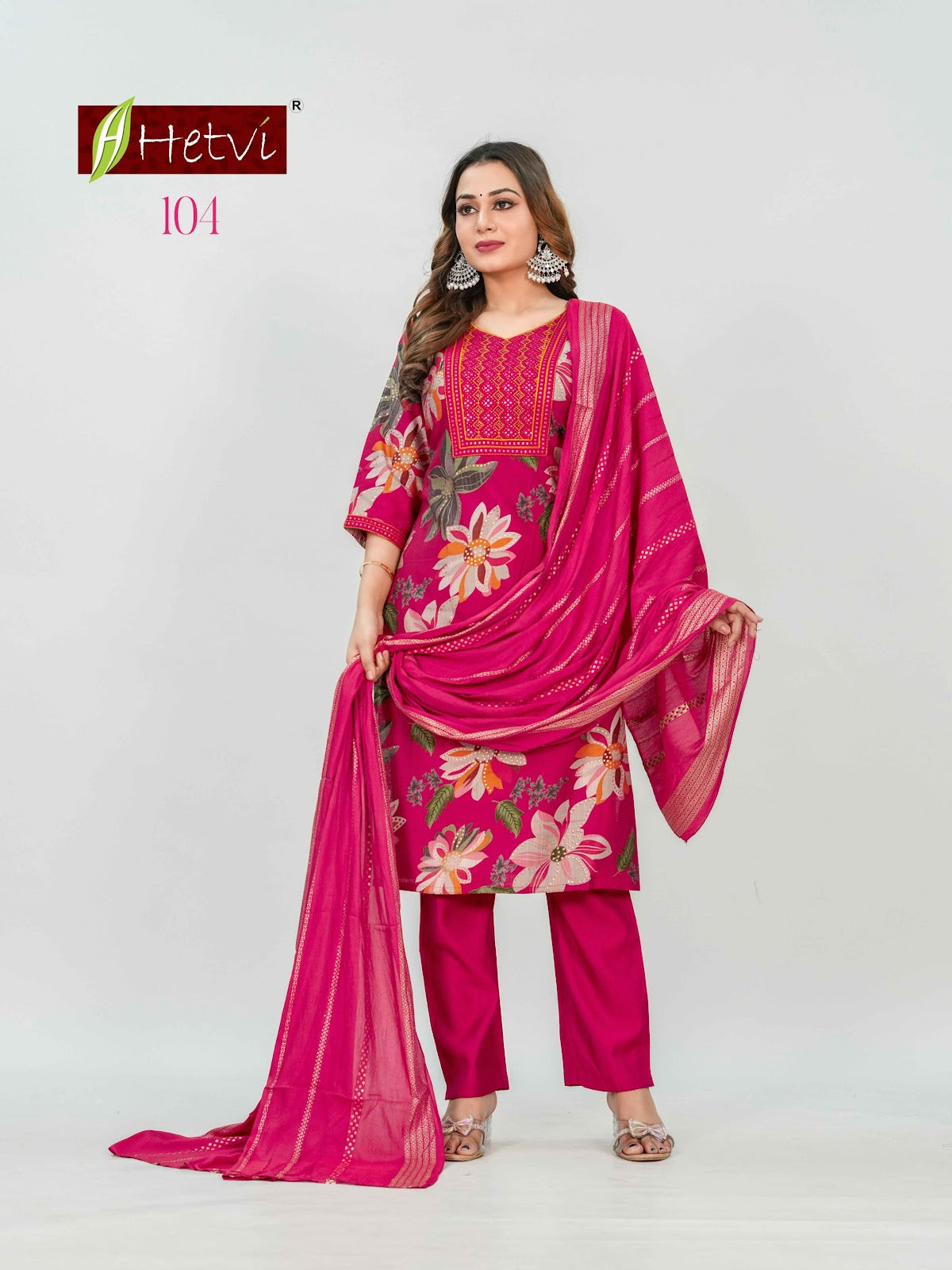 Cranberry Hetvi Vertican Readymade Pant Style Suits Wholesaler Ahmedabad