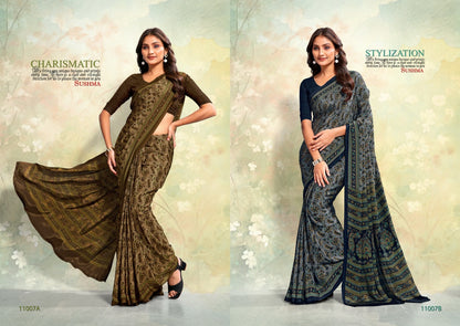 Crape Crafts Sushma Sarees Wholesaler Ahmedabad