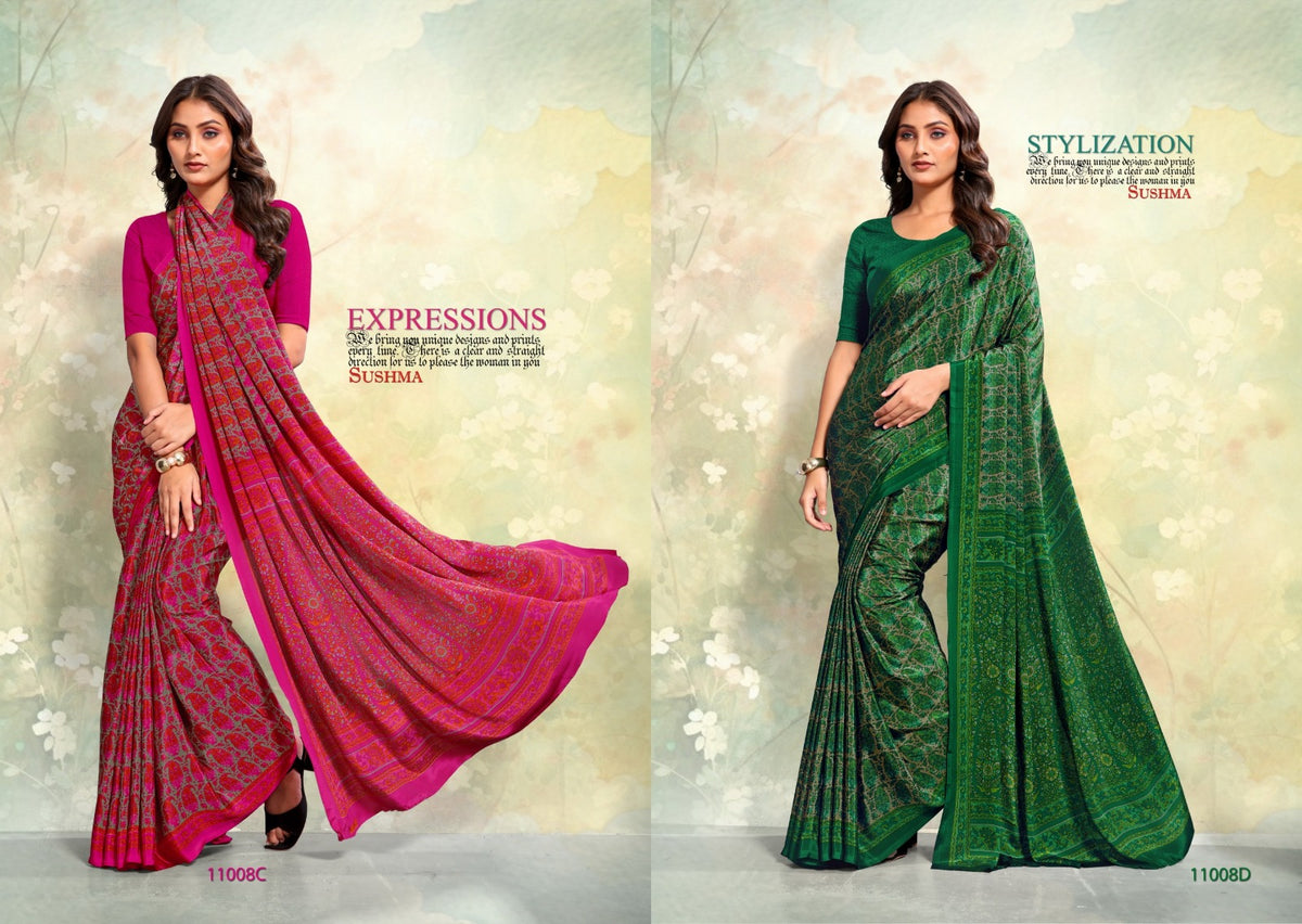 Crape Crafts Sushma Sarees Wholesaler Ahmedabad