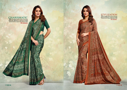 Crape Crafts Sushma Sarees Wholesaler Ahmedabad