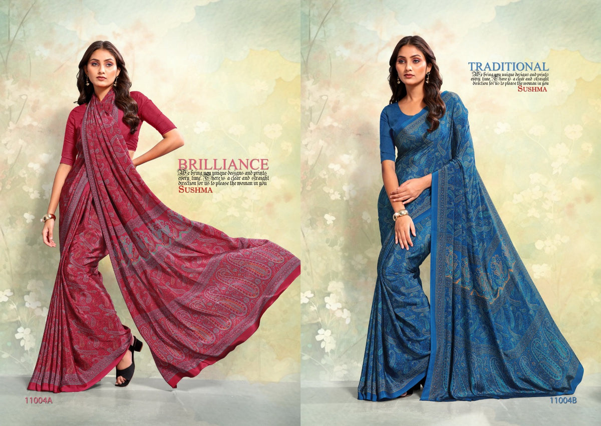 Crape Crafts Sushma Sarees Wholesaler Ahmedabad