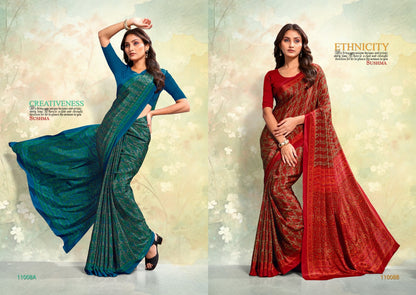 Crape Crafts Sushma Sarees Wholesaler Ahmedabad