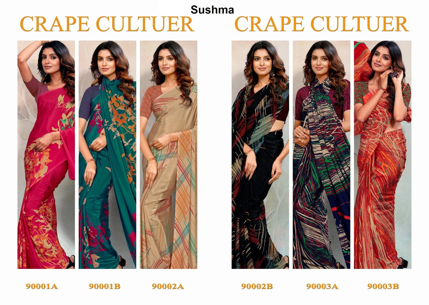 Crape Cultuer Sushma Sarees Wholesale