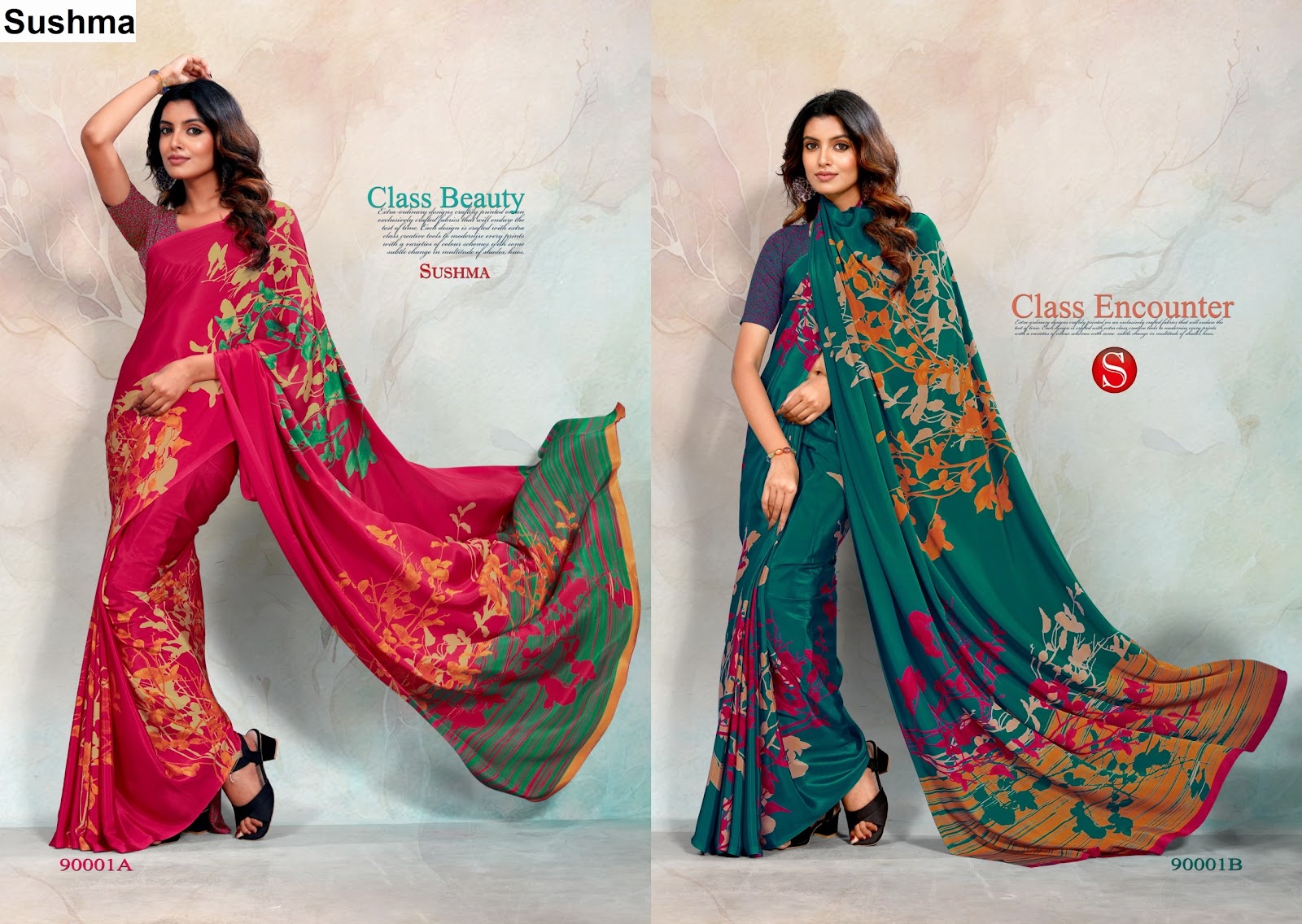 Crape Cultuer Sushma Sarees Wholesale