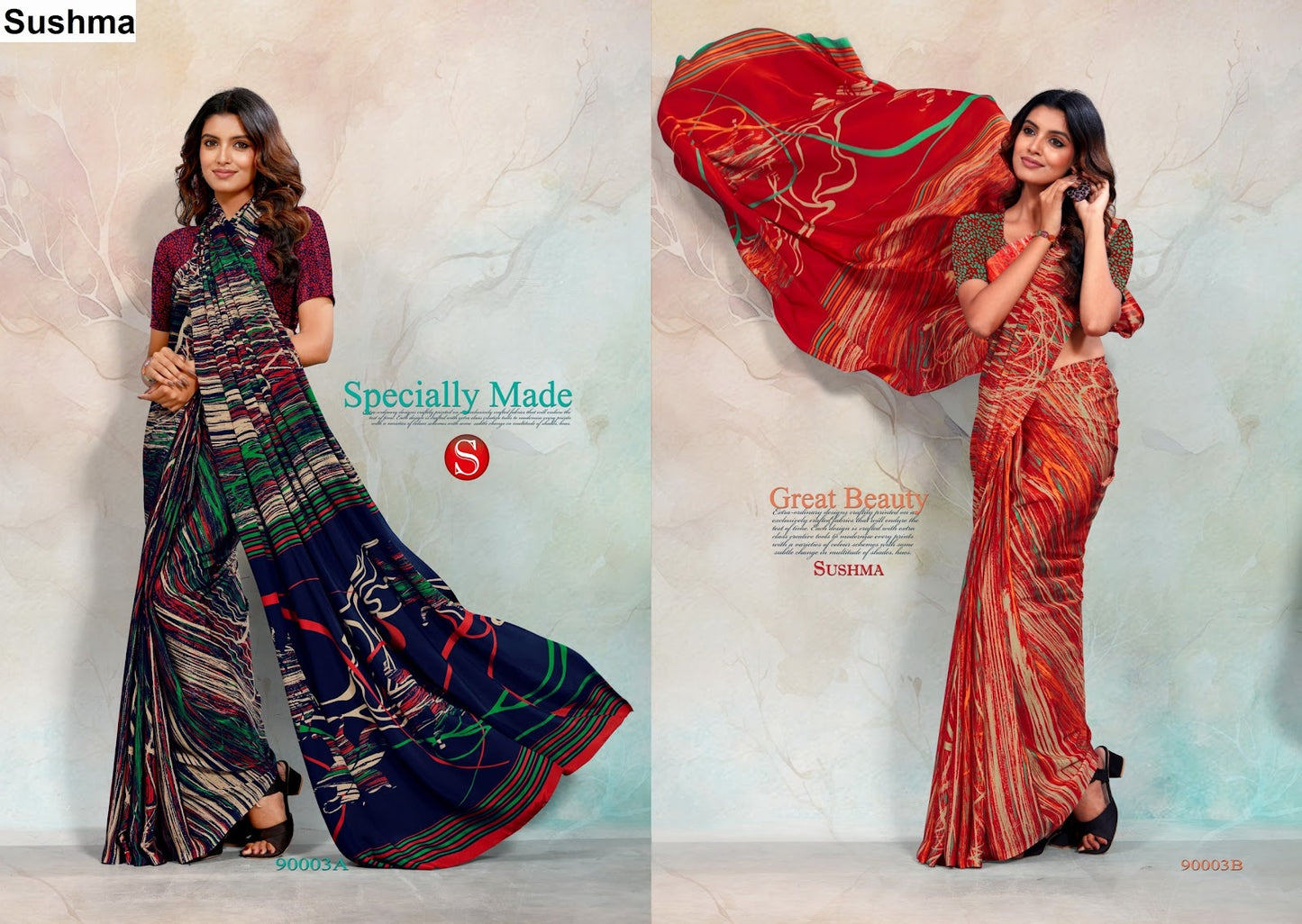 Crape Cultuer Sushma Sarees Wholesale